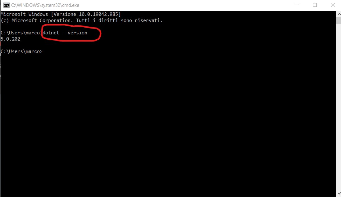 dotnet version