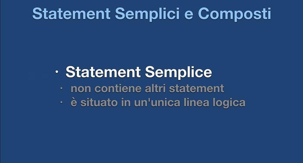 Statement semplice