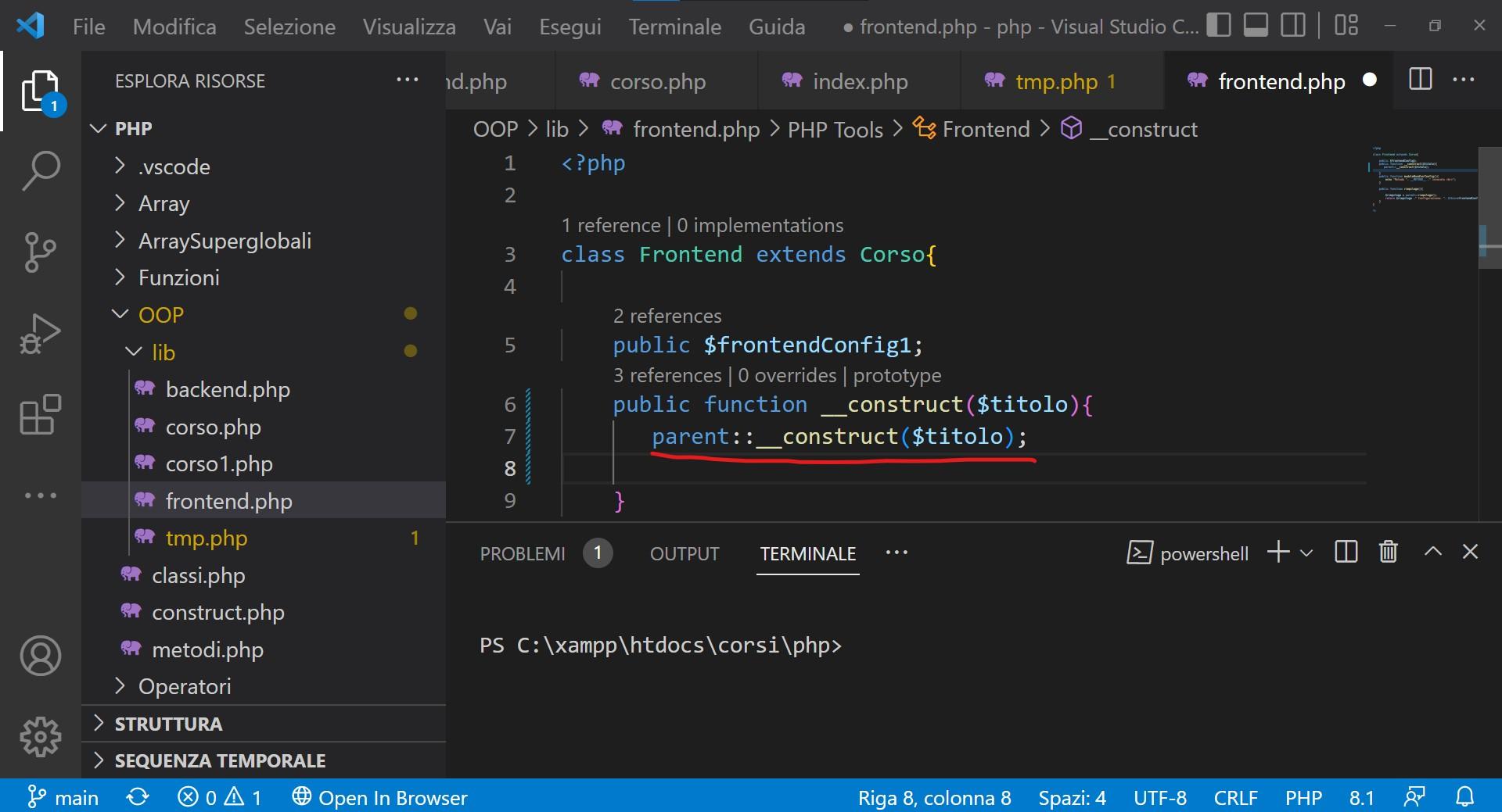 Called constructor class parent